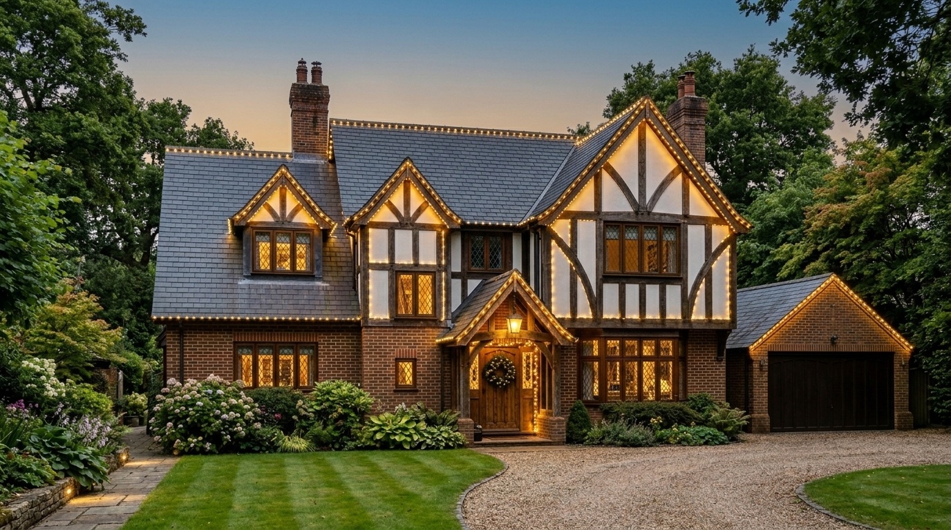 Illuminated English Tudor Manor